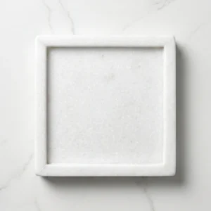 Bandeja Quadrada Mármore Branco Valentino